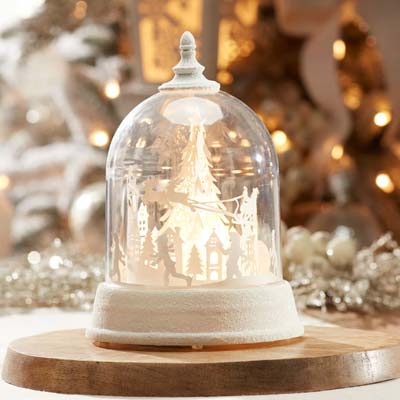 Melrose International, LLC LED Rotating Santa's Sleigh Globe