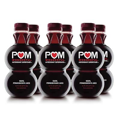 POM Wonderful 100% Pomegranate Juice, 16 Ounce Bottle (Pack of 6)