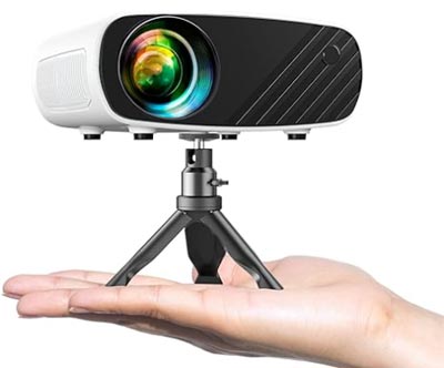 Mini Projector for iPhone, ELEPHAS 2025 Upgraded 1080P HD Projector, 8000L Portable Projector with Tripod, Movie Projector Compatible with Android/iOS/Windows/TV Stick/HDMI/USB