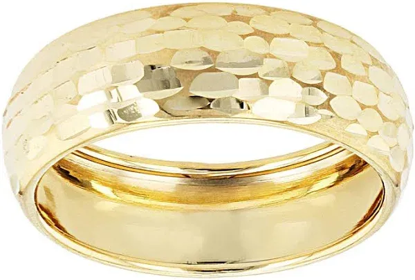 10K Yellow Gold Diamond-Cut Band Ring