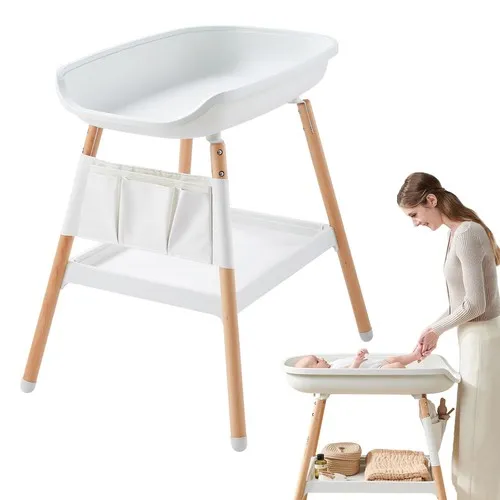 Baby Changing Table with Height Adjustable Diaper and Changing Station
