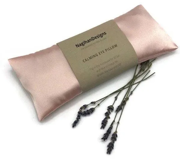 Rose Powder Pink Silky Satin Lavender Eye Pillow