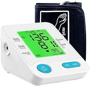 Blood Pressure Machine - Automatic Blood Pressure Monitor for Home Use - Large 4 Color LCD Screen and Adjustable Large Cuff for.