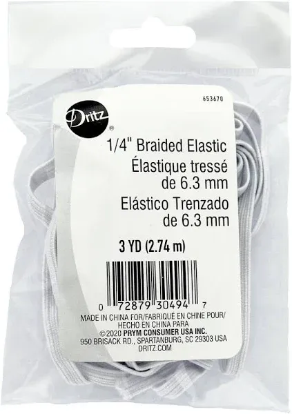 Dritz 1/4" Braided Elastic