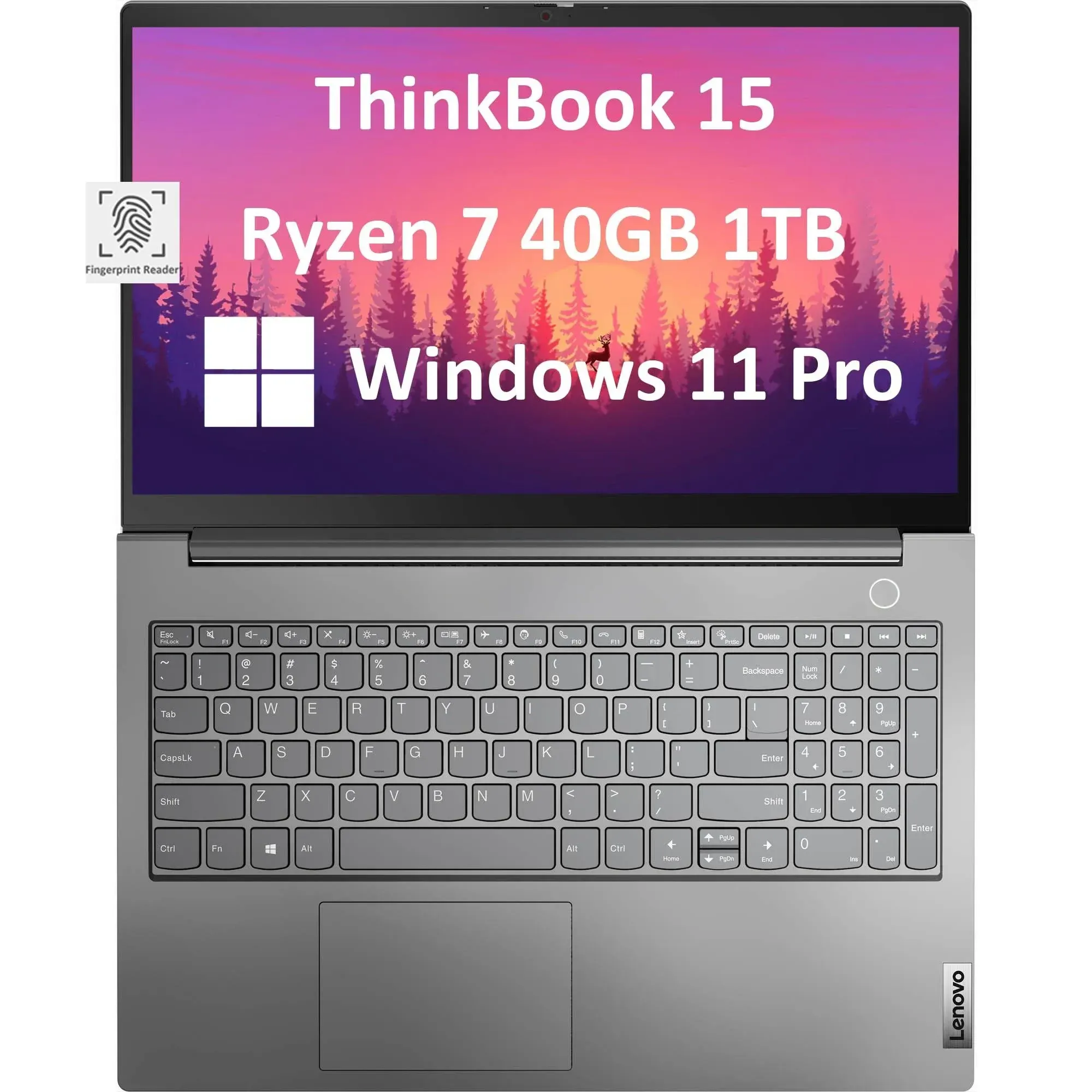 Lenovo ThinkBook 15 Business Laptop (15.6" FHD Anti-Glare, 40GB RAM, 1TB SSD, AMD Ryzen 7 5825U ( Intel i7-1165G7, FHD Webcam w/ Shutter, Military Grade, Fingerprint, Ethernet, Win 11 Pro