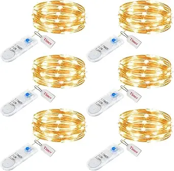 [Prime] $3*: 6-Pack 7' Minetom Fairy Lights Battery Operated String Lights w/ Timer at Amazon