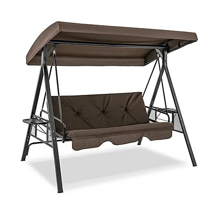 Costway 3-Seat Porch Swing Chair w/ Adjustable Canopy $206 + Free Shipping
