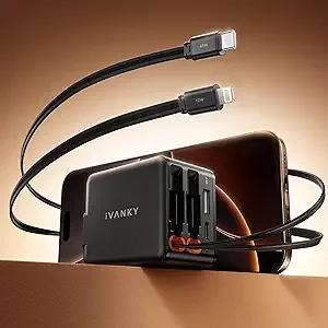 iVANKY 45W Retractable 4-in-1 USB-C Wall Charger w/ Dual Cables $16.99 + Free Shipping w/ Prime or $35+ orders