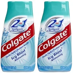 Colgate 2 in 1 Whitening Icy Blast Toothpaste & Mouthwash, 4.6oz, 2pk
