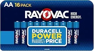 Rayovac High Energy AA Batteries (16 Pack), Double A Alkaline Batteries