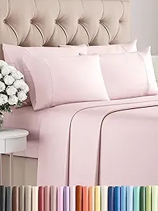 King 6 Piece Sheet Set - Cooling Sheets for Hot Sleepers - Hotel Luxury Bedding for Women, Men, Kids & Teens - Bedding w/ Deep Pockets & Easy Fit - Soft and Wrinkle Free - King Lavender Pink Sheets