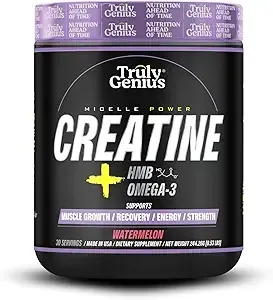 Omega 3 - Creatine Monohydrate Powder, 30 Servings, Men & Women, Watermelon Flavor
