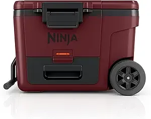 Ninja | Cooler | FrostVault 45QT Cooler with Wheels | Insulated with Temp Dry Storage Drawer | Keeps Ice Cold for Days | for The Beach, Camping, Picnics & More | Canyon Red | FB245MR