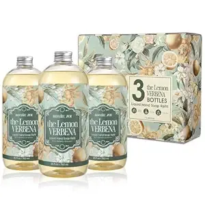 Liquid Hand Soap Refill Gift Set-3 Pack, Cruelty-Free and Biodegradable Formula, Moisturizing Hand Wash with Essential Oil for Sensitive Skin, Lemon Verbena Scent,(26Fl Oz x 3)