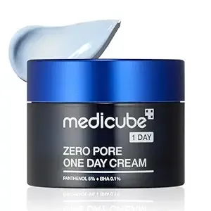 Medicube Zero Pore One-Day Cream 1.7 fl.oz - Visibly Smaller Pores, Controls Excess Oil - Pore Refining Cream with Panthenol, Salicylic Acid, and Niacinamide - Korean Skincare