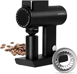 TIMEMORE - Sculptor 078S Flat Burr Coffee Bean Grinder, Electric, Stepless Coarseness Adjustment, Black