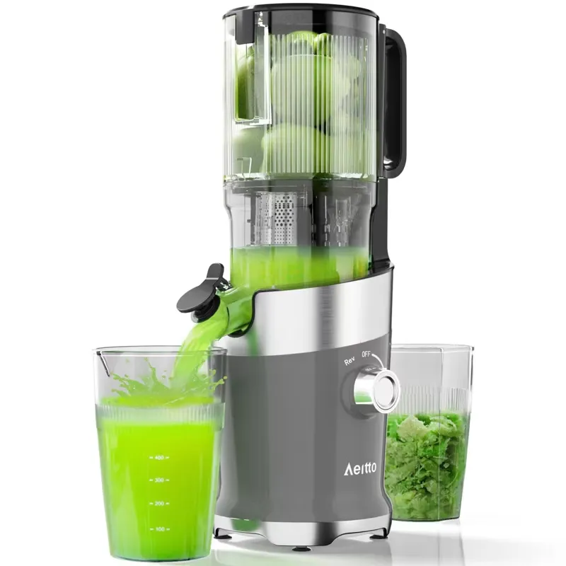 Aeitto Cold Press Juicer Juicer Machines with 4.9" Large Feed Chute for Whole Fruits & Vegetables