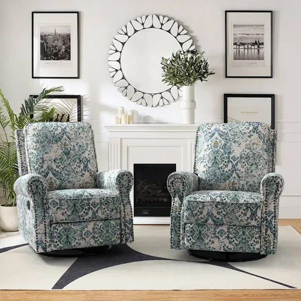 Lark Manor Antasia 34'' W Rocking Swivel Nursery Recliner (Set of 2)