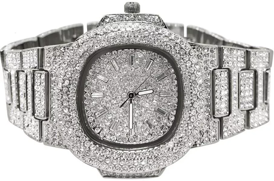 HipHopBling Custom Bling Bling Silver Ice Blizzard Watch