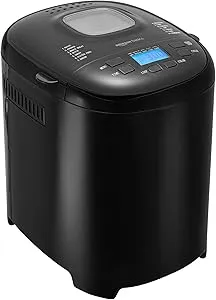 Amazon Basics Programmable Bread Maker, 2 Pound Non-Stick Automatic Bread Making Machine, With 14 Settings for Breads, Doughs, .
