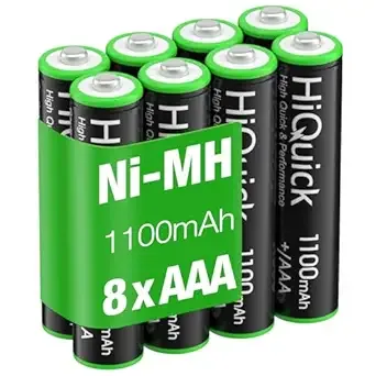 HiQuick NiMH AAA 1,100 mAh Rechargeable Batteries (8-Pack)