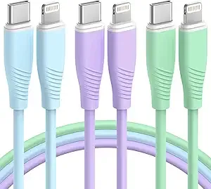 MenoSupp 3 Pack 6 FT USB C to Lightning Cable MFi Certified iPhone Charger Fast Charging Type C to Lightning Cable Fast Charging Cord Compatible with iPhone 14 13 12 11 X 8 Pro Max Plus and More