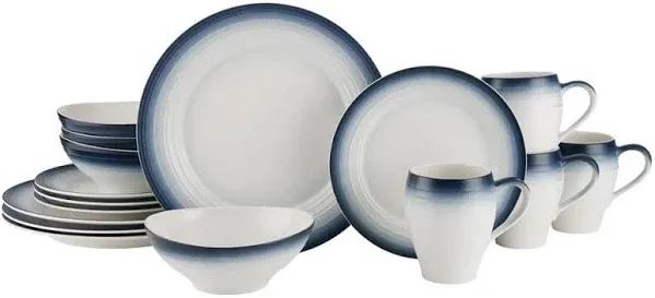 Mikasa 16-Piece Swirl Ombre Ironstone Dinnerware Set