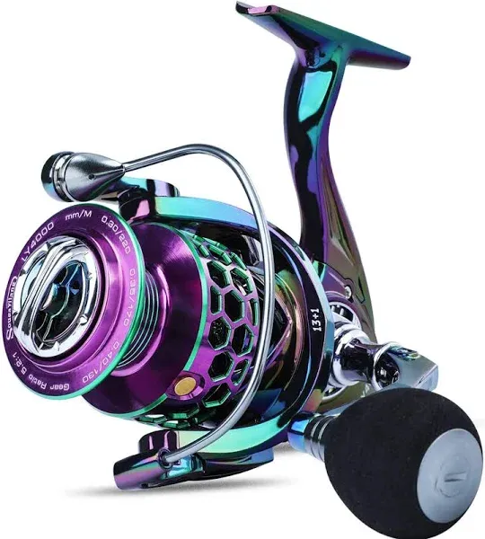 Sougayilang Fishing Reel Light Weight Ultra Smooth Aluminum Spinning Fishing Reel-13+1BB - LY2000, aluminum