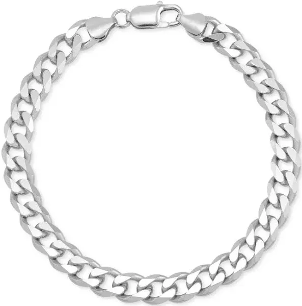 Macy's Men's Sterling Silver Curb Chain Bracelet