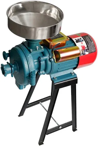 H&zt Electric Wet Corn Mill Grain Grinder Mill Flour with Funnel Cereal
