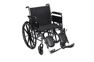 Drive Medical - Cruiser III Lightweight Folding Wheelchair, 1.6 Foot, Flip Back Detachable Full Arms, Elevating Legrest