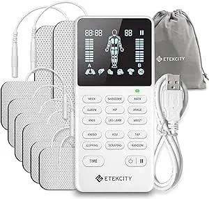 Etekcity - TENS Unit, 4-Output, Muscle Stimulator Machine, Pain Relief, Rechargeable Electric Device