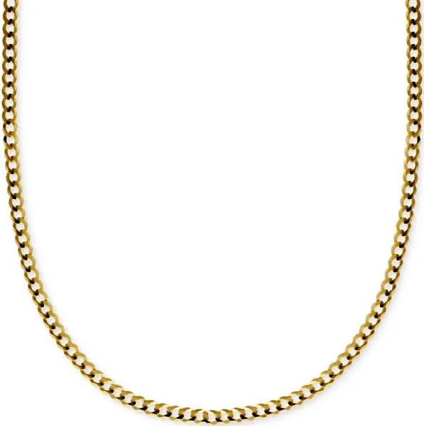 Italian Gold Curb Link Chain Necklace in Solid 14k