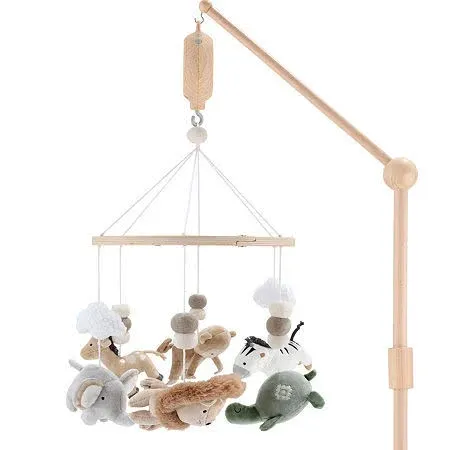The Peanutshell Safari Serenity Wooden Baby Mobile