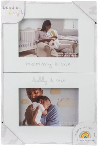 C.R. Gibson Mommy and Me and Daddy and Me Baby Photo Frame Set