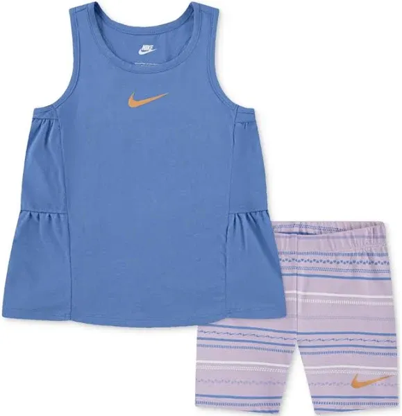 Nike Girls' Sunny Swoosh Tank Top & Bike Shorts Set