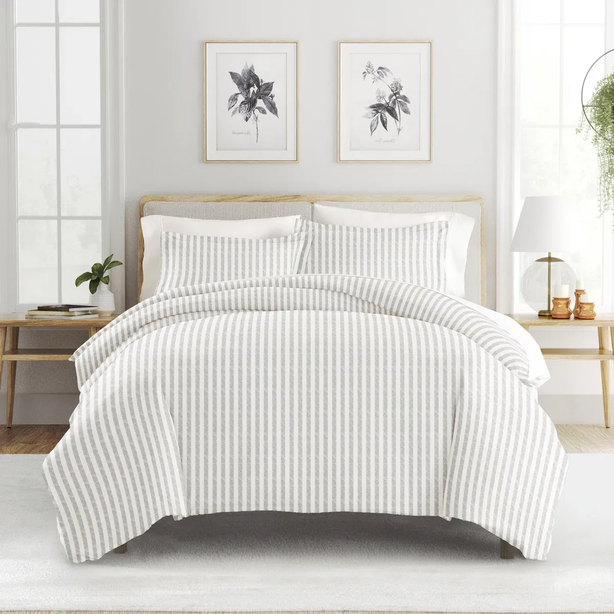 Becky Cameron Distressed Rugged Stripe Duvet Cover Set